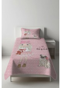 Resim Parlak Kadife Kumaş Tek Kişilik Çocuk Yatak Örtüsü Seti 2 Parça Tky0019 Çok Renkli 