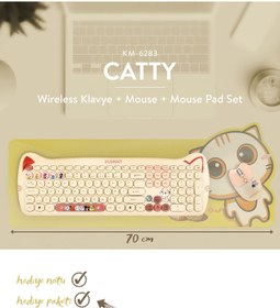 Resim Everest Wireless/ Kablosuz Bağlantılı Ultra Sessiz Özel Tasarımlı Q Klavye Mouse Mouse Pad Set 