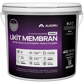 Resim Alkoru 13 Kg Gri Kumlu Likit Membran Renkli Reçine Esaslı Sıvı Su Yalıtım Malzemesi 