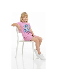 Resim Miniko Kids Kız Çocuk Elsa Modelli Pamul Şortlu Takım Pembe 