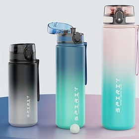 Resim Şık Gradyan Spor Su Şişesi - Taşınabilir, Mühürlü, BPA İçermeyen PC Malzeme Fitness & Dış Aktiviteler İçin - Paskalya, Kadınlar Günü, Sevgililer Günü, Anneler Günü, Bağımsızlık Günü İçin Mükemmel Hediye 