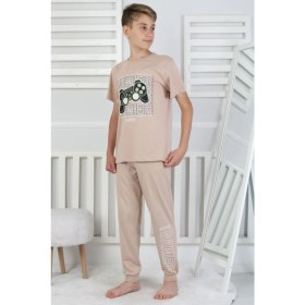 Resim Gamer Console Desenli Kısa Kollu Erkek Çocuk Pijama Takımı 