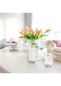 Resim The Mia Gina Gold Yaldız 6 Parça Cam Su Bardak Takımı Özel Kesim Gna0003 