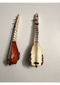 Resim 2 Adet Birden 10 Cm Magnetli Minyatür Saz Bağlama Buz Dolabı Süsü 