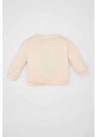 Resim DeFacto Kız Bebek Disney Lilo & Stitch Bisiklet Yaka İçi Yumuşak Tüylü Kalın Sweatshirt D6677A524WNER99 Ekru 