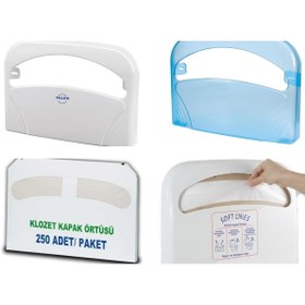 Resim Geseus Klozet Kapak Örtüsü+Palex Klozet Kapak Örtü Dispenseri Beyaz İkili Set 