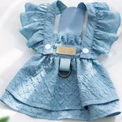 Resim Küçük ve Orta Boy Köpekler İçin Yaz ve Bahar Küçük Uçan Kollu Elbise, Tüm Mevsimler İçin Polyester 100. Dokuma Kazak, Basın Kolu ile Şirin Pet Giysisi 