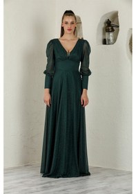 Resim Livanomi Yeşil Miranda Abiye Elbise-yeşil 