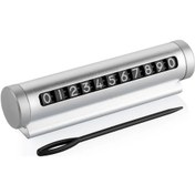 Resim Livx Alüminyum Kasa Çevirmeli Araç Park Telefon Numaratör Gümüş 