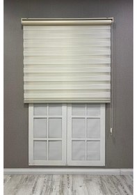 Resim Zebra Stor Perde Dar Plise Güneşlik Perde Krem Krem 