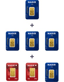 Resim Nadir Gold 24 Ayar 14,5 Gram Külçe Altın (5 Adet 2,5 Gram Külçe Altın + 2 Adet 1 Gram Külçe Altın ) 