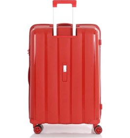 Resim Mçs Bavul Orta Ve Kabin 2li Set Kırılmaz Silikon Valiz V305 Kırmızı 