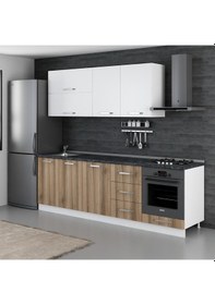 Resim Minar 250 Cm Mutfak Dolabı Beyaz Dore 250-D6 Beyaz 