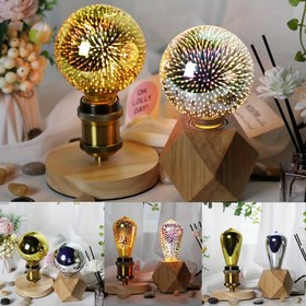 Resim 1 adet TIANFAN LED Edison Fırtına Ampulü ST64 G95 Gümüş Altın 3D Ayarlanamaz Sıcak Işık Düğün, Festival ve Parti Süslemeleri için, 4W, 220V, İç Mekan Kullanımı, E27 Taban, Sıcak Ortam Aydınlatması | Vintage Edison Ampulü | Ayarlanamaz Işık 