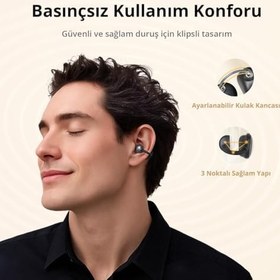 Resim Earfun Clip Open Ear Adaptif Konforlu Kulaklık - Bluetooth 6.0-40 Saat Oynatma Süresi - IP55 - Gümüş Gri (EarFun Türkiye Garantili) 
