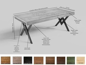 Resim NTConcept Veni Doğal Ahşap Yemek Masası - AMZ-maym0060 (85 x 200 cm) 