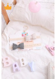 Resim Babyhola Kız Bebek 2'li Saç Bandı Bandana Set Siyah-krem 1706 Çok Renkli 