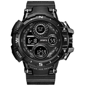Resim Xindoker Erkek Spor Kol Saati, Led Işıklı, Saat/dakika/saniye/ay/gün/gün , Stopwatch, Alarm, Ipx4 Su Geçirmez, Siyah 