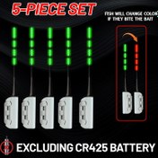 Resim 5 adet Yeşil LED Balık Tutma İşaretleri - Tuzlu ve Tatlı Su Balıkları için Renk Değiştirme Yemi Uyarıcıları, Pil Gücüyle Çalışır, ABS Malzeme, Balık Tutma Ekipmanları Temelleri|LED Balık Tutma İşareti|Dayanıklı Balık Tutma Ekipmanları, Balık Tutma Ekipmanları Aksesuarları, Pil Olmadan 