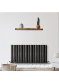 Resim 600mm x 1115mm Lilac Yüksek Isı Kapasiteli Dekoratif Yatay Alüminyum Antrasit Radyatör 
