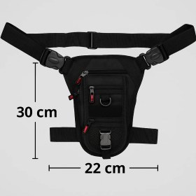 Resim Canaris Taktikal Motosiklet Bel ve Bacak Çantası Özel Bölmeli Su Geçirmez 1900D Kumaş 4 Bölmeli Siyah 
