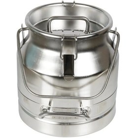 Resim Melasty Süt Sağma Makinesi Paslanmaz Süt Güğümü 10 Litre Tek Saplı Kapaklı Ø208 Mm Geniş Ağız -1717 