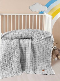 Resim Kanz Light Dolgulu Müslin Çift Kat Bebek Yorganı 115x125 cm - Gri - Gri / Standart 
