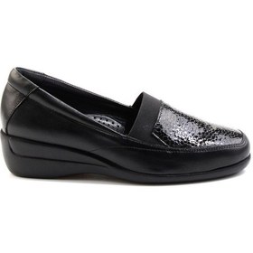 Resim Siyah Leather Kadın Dolgu Topuklu Ayakkabı K01531254003 Siyah 