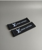 Resim sahmeran oto aksesuar 2'li Oto Koltuğu Emniyet Kemeri Pedi Araç Seyahat Kemer pedi LOUIS VUITTON SİYAH 