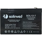 Resim SOLİNVED Solinved 12v 7 Ah Ups Ve Alarm Aküsü (PREMİUM) 