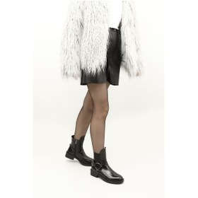 Resim Gönderi R Siyah Fermuarlı Kalın Topuklu Biker Bot Siyah 