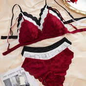 Resim 3 adet Rahat ve Nefes Alabilen Dantel Sütyen Seti - Kadınlar İçin Bralette, Külot ve İç Giyim Dahil, Lingerie Setleri 