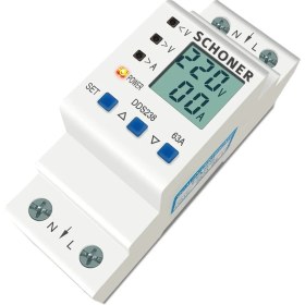 Resim SCHONER VOLTAJ KORUYUCU YÜKSEK-DÜŞÜK VOLTAJ/AKIM KORUMA 63A 