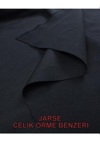 Resim Siyah Renkte Çelik Örme Jarse Kumaş En 180 Cm X Boy 170 Cm -10381 Siyah 