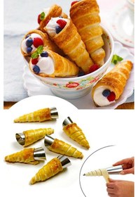 Resim 6'Lı Lüx Çelik Korneo Kalıbı Milföy Kalıbı Kek Pasta Sunum Kalıp N11.356 