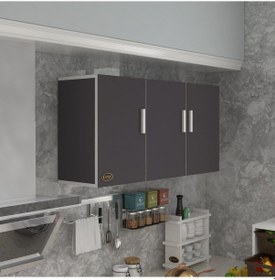 Resim Kenzlife hazır mutfak canna32 gri 060*120*32 mutfak banyo dolabı kapaklı raflı 