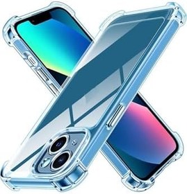 Resim İphone 13 Ve 14 Uyumlu Kılıf Köşe Korumalı Darbeye Dayanıklı Antişok Şeffaf Silikon Sert Logo Kapak 