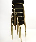 Resim ekipmetal Tabure 6'lı Gold ( Altın ) Baby Face Siyah 