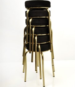 Resim ekipmetal Tabure 6'lı Gold ( Altın ) Baby Face Siyah 