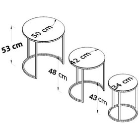 Resim 3lü C Lüx Zigon Servis Salon Sehpa Atlantik Çam 