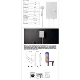 Resim Cemsan C7 Elektrikli Şofben + 8mt Kablo Dahil Takım Montaja Hazır Set 