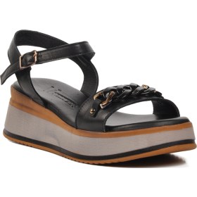 Resim Voyager Siyah Kadın Düz Sandalet Çok Renkli 