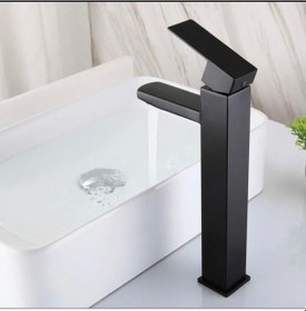 Resim İsaoğlu Yapı Çanak Lavabo Bataryası Siyah Lavabo Musluğu Mat Siyah Kare Çanak Bataryası Siyah 