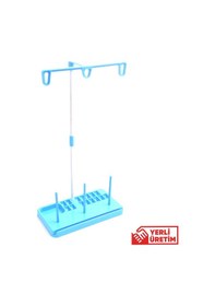 Resim Ev Tipi Dikiş Makine Çardağı 3 İplikli Mavi 