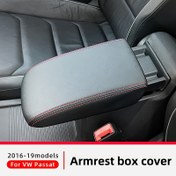 Resim Faux Leather Armrest Case Cover, Orta Kontrol, Suede, Koruyucu, Non-Textile Malzemeler, for Volkswagen VW Passat B8, 2016 2017 2018 2019 için, İç Modifikasyon Eldivenleri 