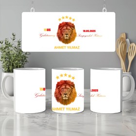 Resim Sarı Kırmızı Şampiyonluk Kupa Bardağı, Kişiye Özel Aslanlı Kupa Bardak - Galatasaray Şampiyonluk Kupa Bardağı, Kişiye Özel Aslanlı Gs Kupa Bardak / Beyaz / Düz 
