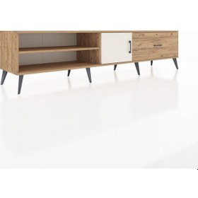 Resim Hyperion Tv Ünitesi 2 Raflı Tek Çekmeceli Tek Kapaklı 220x44x51 Çam-aytaşı/çam Aytası/atlas Çam - Atlas Çam 