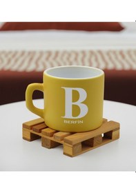 Resim Bk Gift Kişiye Özel İsimli Sarı Renkli Middle Çay & Kahve Fincanı-3, Arkadaşa Hediye, Sevgiliye Hediye, Doğum Günü Hediyesi Kobitmeyencom32518 Bk Gift 