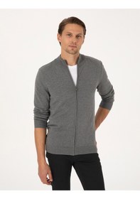 Resim Pierre Cardin Erkek Gri Melanj Hırka Triko 50317409-vr086 Gri Melanj 