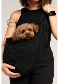 Resim Salya Store Kedi Köpek Taşıma Çantası Black Jean Köpek Taşıma Çantası 0-8 KG 